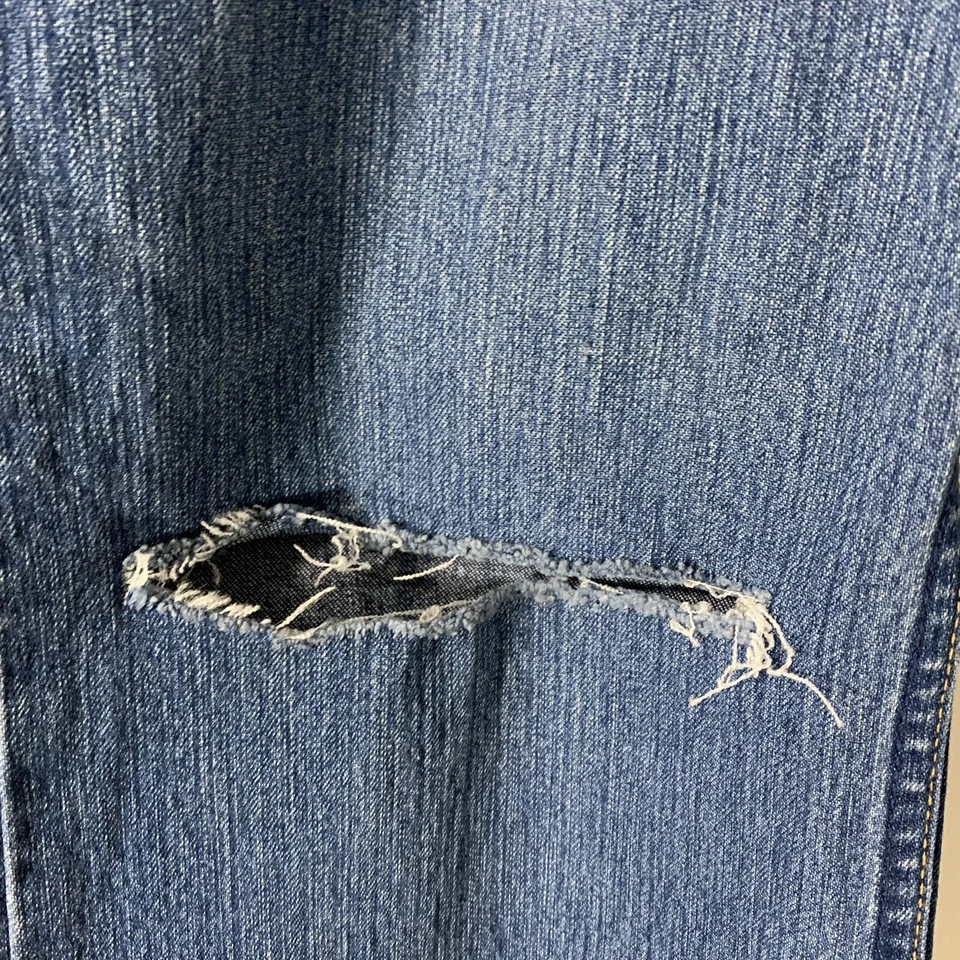 Kikit Jeans Womens Size 14 Bootcut Blue Distressed Denim Rose Gold Stud pockets - Image 4 of 4