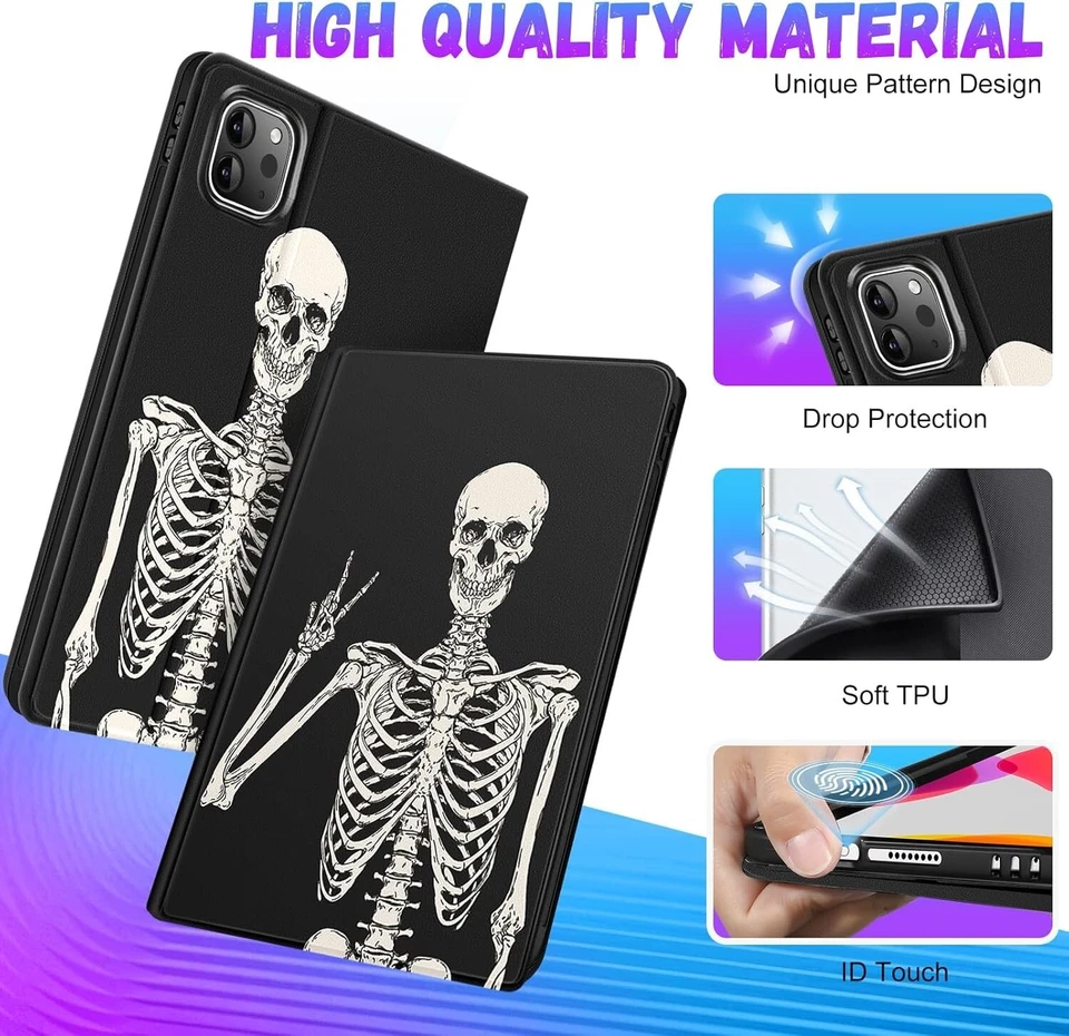 iPad Pro 12.9 Skeleton Case for iPad Air 13 Inch 2024 Case Cute Pencil Holder - Image 4 of 4