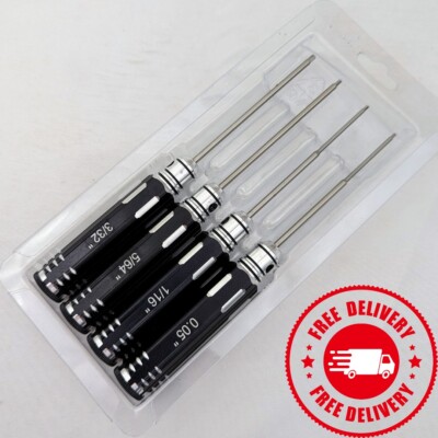 Naughty Boy RC Standard Hex Driver Tool Set (4) .05 1/16 5/64 3/32 Screwdrivers