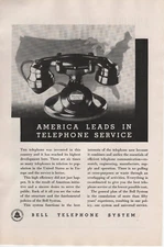 1934 Bell Telephone System AT&T Vintage Print Ad  B & W Suitable For Framing