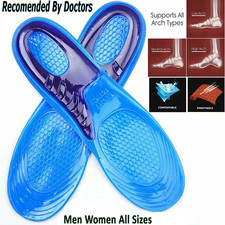 Work Boots Feet Arch Support Orthotic Absorb Shock Gel Massaging Shoe Insoles