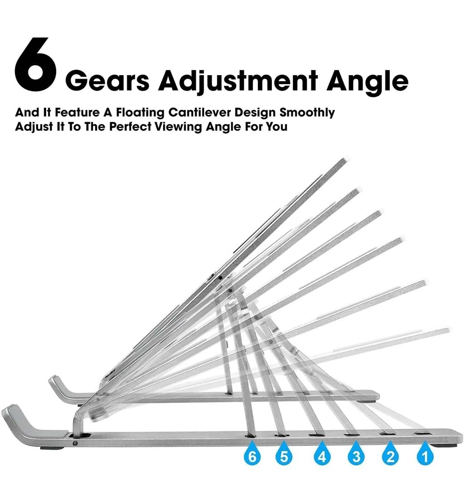 Adjustable Fold-Up Ventilated Aluminum Laptop Stand
