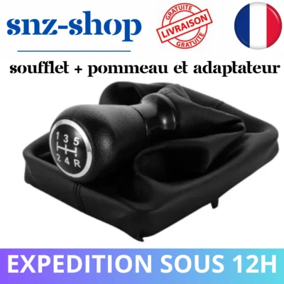 Pommeau Levier De Vitesse Peugeot 307 206 207 307 308 Cuir Soufflet Adaptateur
