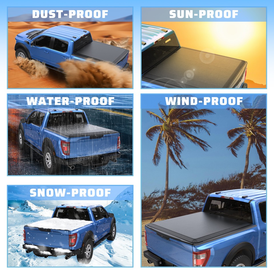 5FT Tonneau Cover Truck Bed FIT 20172024 Honda Ridgeline Trifold W