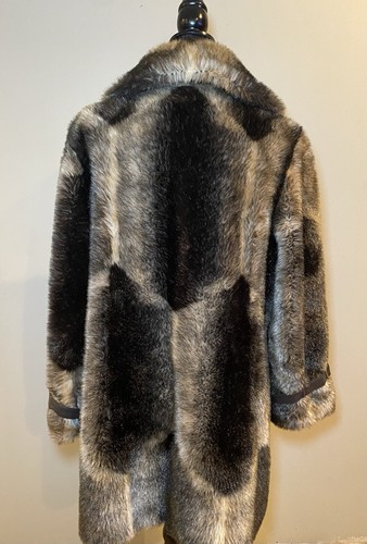 Vintage HILLMOOR NEW YORK SIZE Large WOMENS-FAUX FUR Coat Jacket Mid Century - Picture 2 of 12