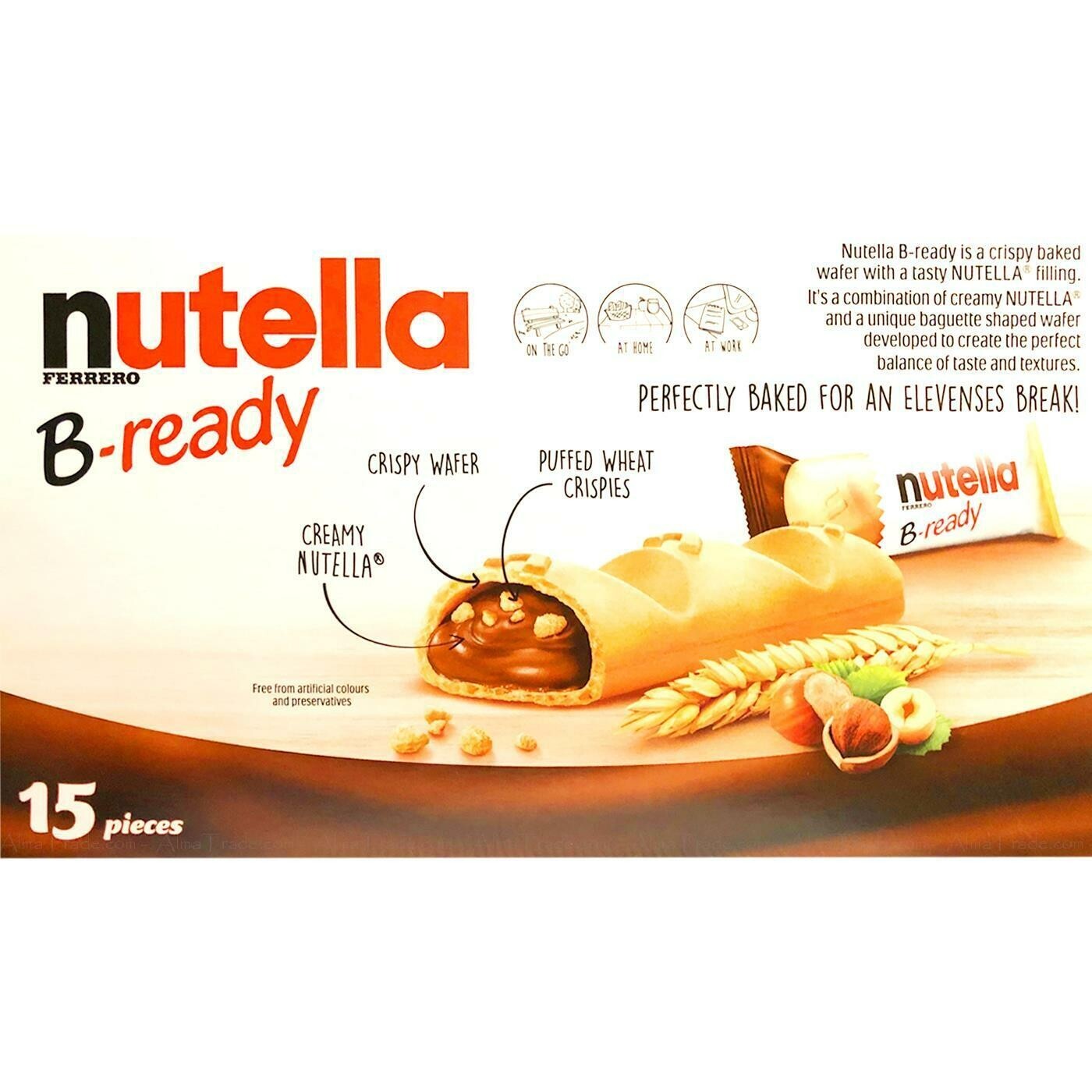 Nutella Ferrero BReady Crispy Wafer Chocolate HazelNut Sticks Pack of 15 Bars eBay