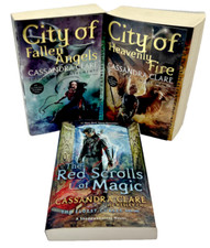 SHADOW HUNTER BOOK LOT CITY OF FALLEN ANGELS, HEAVENLY FIRE, RED SCROLL OF MAGIC