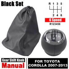 Black 6 Speed For Toyota Corolla 2007-11 2012 2013 Gear Shift Knob Shifter Boot