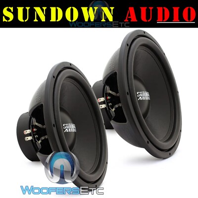 (2) SUNDOWN AUDIO E-15 V3 D4 15'' 500W RMS DUAL 4-OHM CAR SUBWOOFERS SPEAKERS NEW