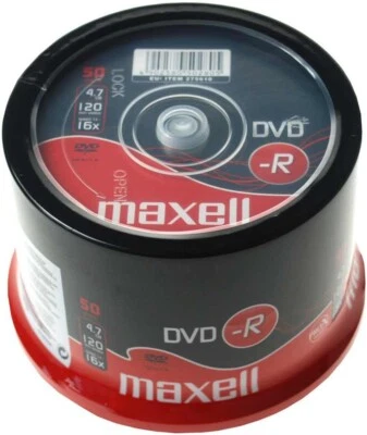 50 Maxell DVD-R 4,7GB 120Min 16x Rohlinge 50er Spindel