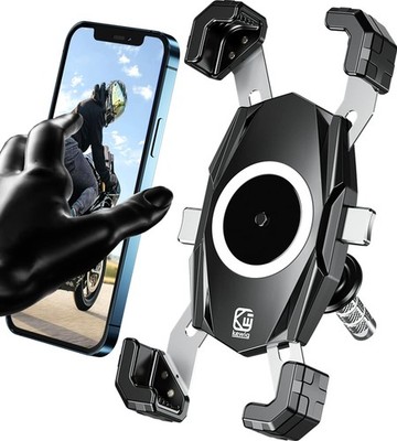Motorcycle Fork Stem Phone Mount, Motorcycle Phone Mount, 1S One-Push Automat...