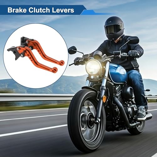 Short Brake Clutch Levers for Triumph Trident 660 2021-2024 6 Solid Orange