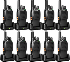 H-777 Rechargeable Walkie Talkies - 10 Pack, Long Range, Shock Resistant
