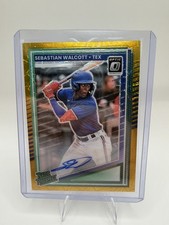 2025 DONRUSS OPTIC /10 GOLD AUTO SEBASTIAN WALCOTT RATED PROSPECT RANGERS ROOKIE