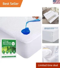 Soft & Noiseless Twin XL Mattress Cover - Deep Pocket Viscose Terry Protector