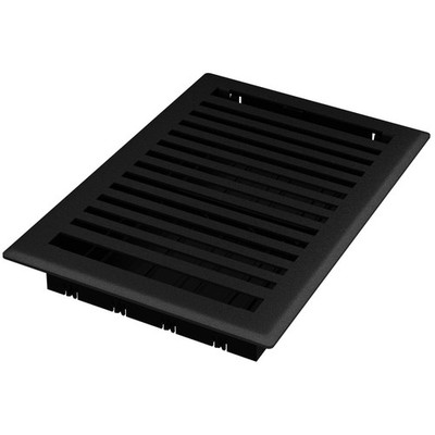 Montezuma Decorative Floor Register - 6x10 Inch, Black Iron