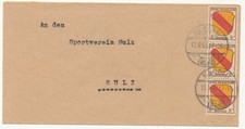 Franz&ouml;sische Zone 1946 Mehrfachfrankatur - Nagold 18.9.46 Michel Nr. 4