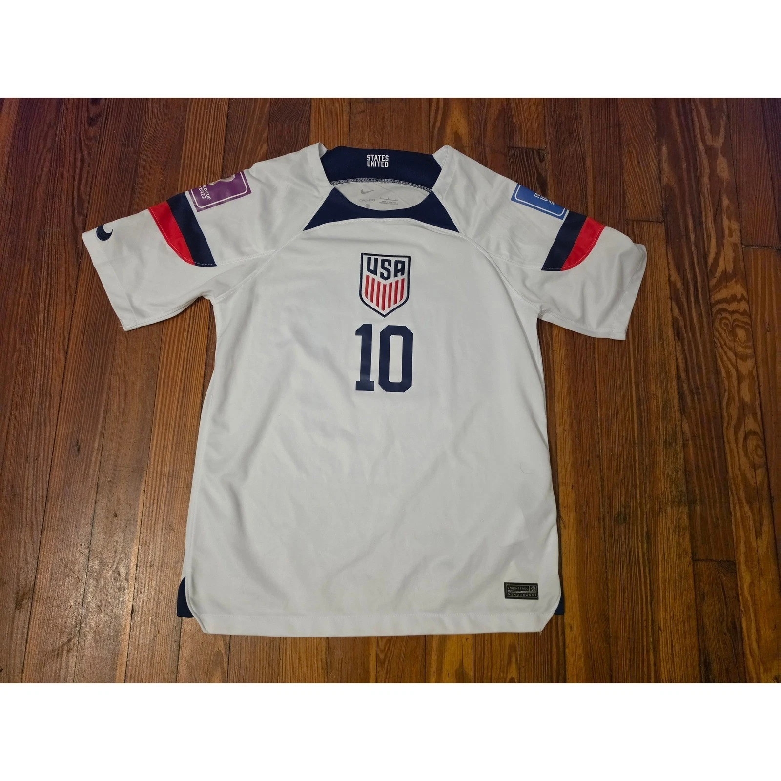 Nike USA World Cup 2022 Pulisic 10 Home Jersey Mens Small DM1840-452 White