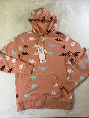 Kappa Men's M Peach Logo Print Pullover Hoodie NWT Regular Fit