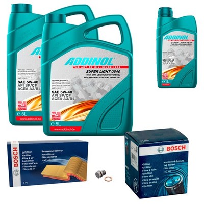 BOSCH Inspektionspaket 11L ADDINOL SUPER LIGHT 5W-40 für Saab 9-5 Kombi YS3E