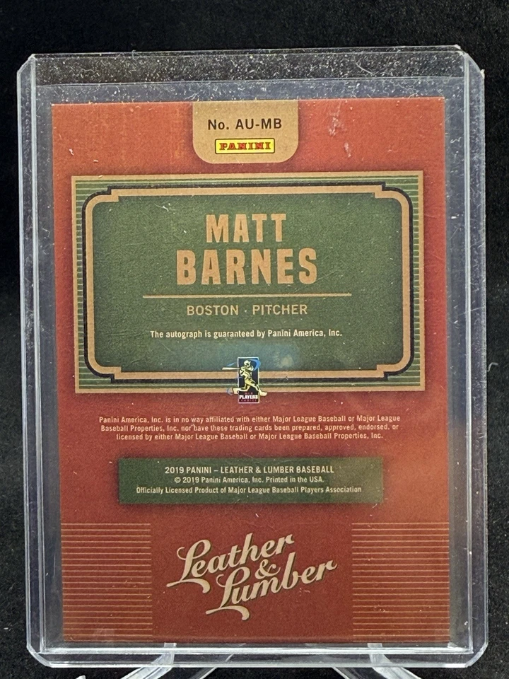2019 Panini Leather & Lumber Auto Gold /200 Matt Barnes #AU-MB Auto - Image 2 of 2
