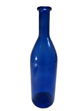 Cobalt Blue Glass Bottle Decorative Glossy Solid Smooth 11.25"