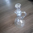 Vintage Anchor and Hocking Glass  Olive Oil Cruet with Glass Rubber Stopper 5"