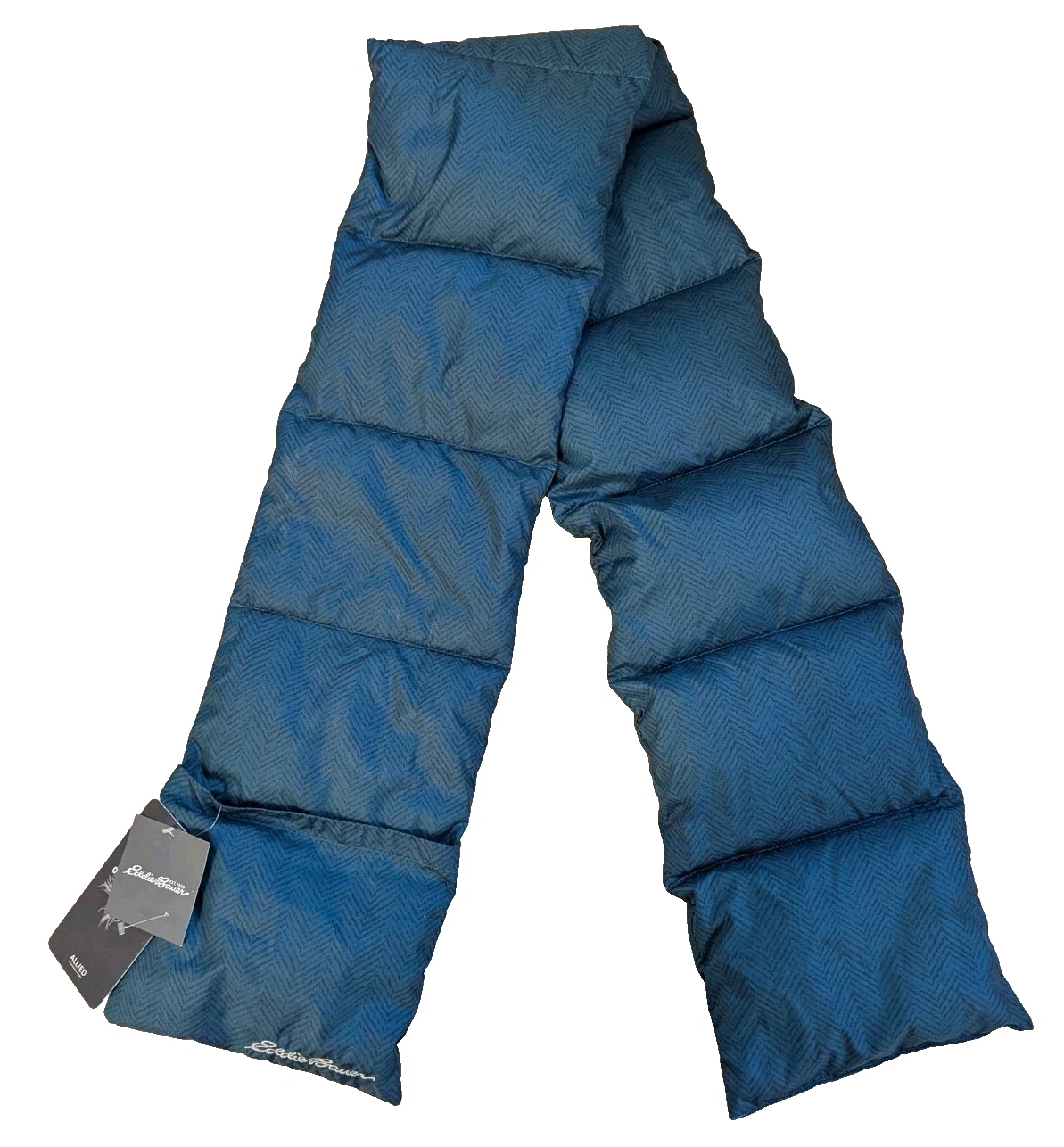 New Eddie Bauer Down Cirruslite Scarf 650 Fill Quilted Puffer Teal Blue NWT 0257