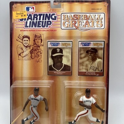 1989 Baseball Greats Willie Mays Willie McCovey Starting Lineup Figures & Cards