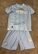 Puma Manchester City 2023/24 home soccer uniform kit with "14"