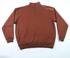 Tommy Bahama 1/4 Zip Burnt Orange Pullover Sweater Men's Medium 100 cotton