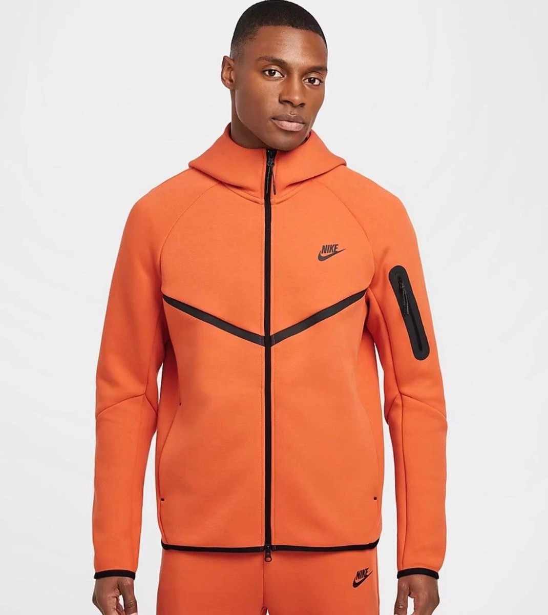 ナイキ　テックフリース　オレンジ Nike Sportswear Tech Fleece Full Zip Hoodie Men's Sz XS Coral