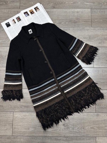 Women Missoni Coat Black Wool 36