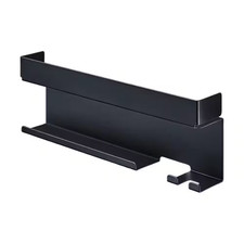 Wall Mounted Hair Tool Organizer in Black, Hair Dryer Holder for Curling Iron, H