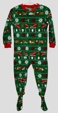 CARTER'S FAIR ISLE CHRISTMAS FOOTED FLEECE SLEEPER Boys Size 24 Months NWT