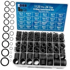 24 Size Rubber O Ring Set,1120 Pcs Black Small O OD Metric 24 Size 1120 Pcs