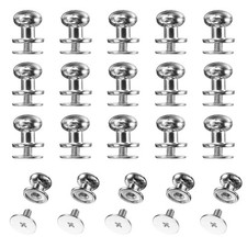 20Set Round Head Button Stud Screw 10mm Chicago Screws Button Rivets,Silver