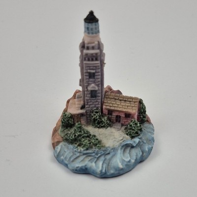 Vtg Lighthouse Figurine Coastal Nautical Island Home Decor Mini Statue 2x2'' 1995
