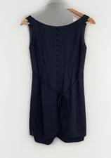 Ann Taylor Petites Women's 4P Black Sleeveless Pleated Layered Mini Dress