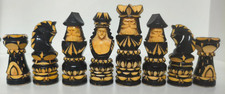 ♟️ Vintage Soviet Wooden Chess Set – Hand Carved – Mid 20th Century