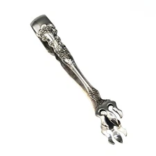 Antique GORHAM BUTTERCUP .925 Sterling Silver Suger Serving Tongs Disc Pattern