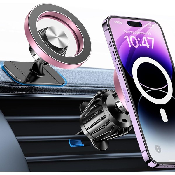 Handyhalterung Auto Magnet FüR Magsafe Iphone LüFtung Armaturenbrett Rosa-image