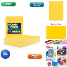 Hygloss Colorful Foam Sheets 12" x 18" Yellow 10 Piece