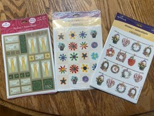 New Vintage Hallmark Stickers Sealed 3 Packs Flowers