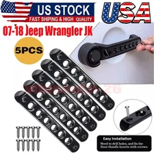 Door Handle Insert Covers Black 5pcs for 07-18 Jeep Wrangler JK Free shipping!