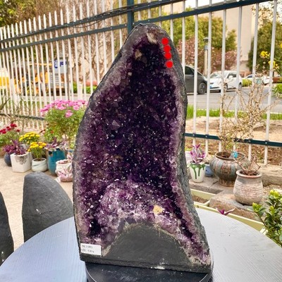35LB Natural Amethyst Geode Quartz Crystal Cluster Cathedral Energy healing