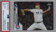 Brock Burke 2020 Chrome Ben Baller # 159 PSA 10 Texas Rangers Pop 3
