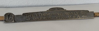 ANTIQUE THE COMPUTING SCALE CO DAYTON OHIO COUNTRY STORE SCALE SIGN Damaged Vtg