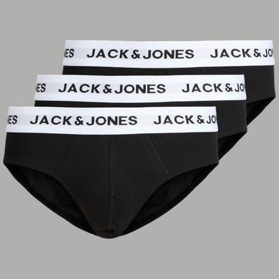 Jack & Jones Herren Schwarz Slip 3er Pack Aus Baumwoll-Jersey Art. 12291555