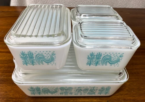 Vintage Pyrex Amish Butterprint Refrigerator Dish Set of 4 (8-Pcs.) 501-503
